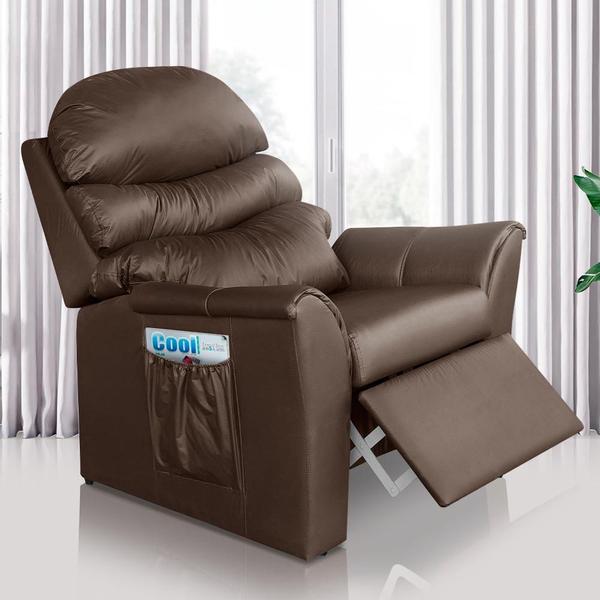 Imagem de Cadeira Do Papai Reclinável Grande Confortavel material sintético Marrom