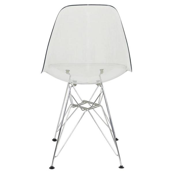 Imagem de Cadeira Eames Cristal Transparente Eiffel Base Metal Cromado