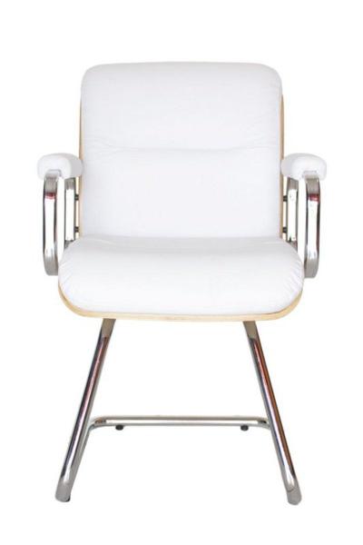 Imagem de Cadeira Eames Diretor Base Fixa Linha Capa em Madeira Branco