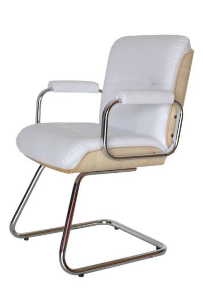 Imagem de Cadeira Eames Diretor Base Fixa Linha Capa em Madeira Branco