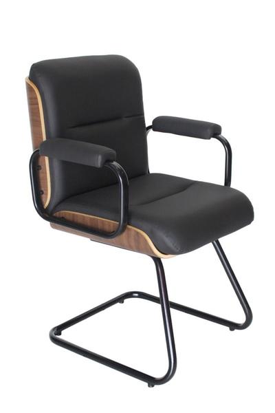 Imagem de Cadeira Eames Diretor Fixa Linha Capa em Madeira Preto