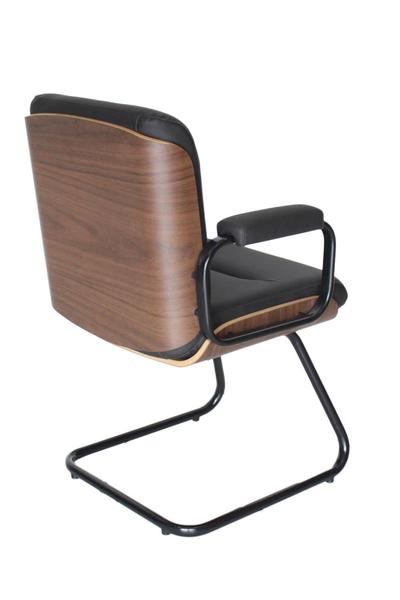 Imagem de Cadeira Eames Diretor Fixa Linha Capa em Madeira Preto