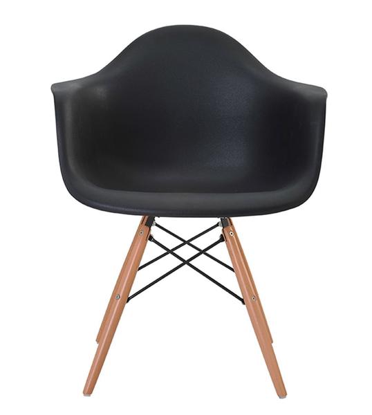 Imagem de Cadeira Eames Eiffel com Braco Polipropileno cor Preto Base Madeira - 44916