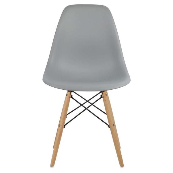 Imagem de Cadeira Eiffel Eames Base Madeira Sala de Jantar Cinza R02 - D'Rossi