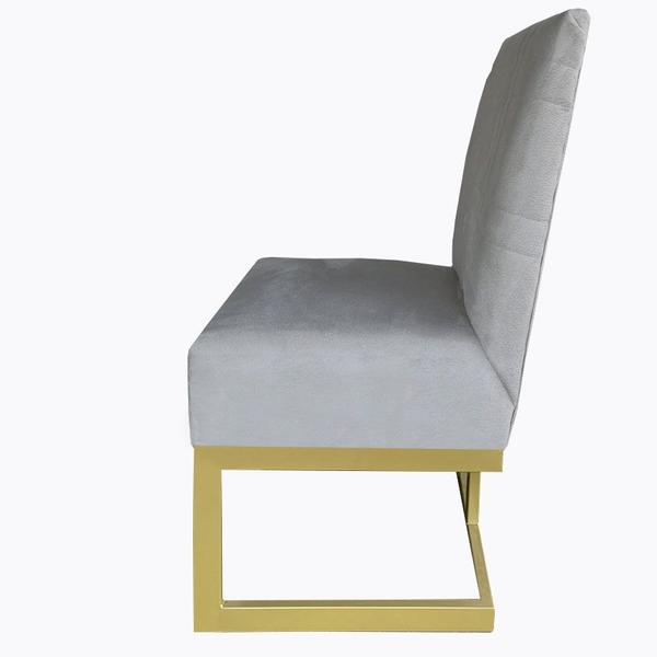 Imagem de Cadeira Ellen Base de Ferro suede Bege - D'Classe Decor