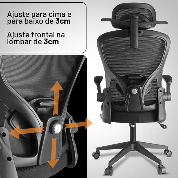 Imagem de Cadeira Ergonômica Premium Fly Suporte Para Lombar Ajustável