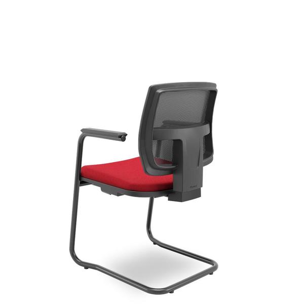 Cadeira Escritório Aproximação Fixa Brizza Plaxmetal Estrutura S Preta Assento Poliéster Vermelho Encosto Tela Preta Imagem de Cadeira Escritório Aproximação Fixa Brizza Plaxmetal Estrutura S Preta Assento Poliéster Vermelho Encosto Tela Preta