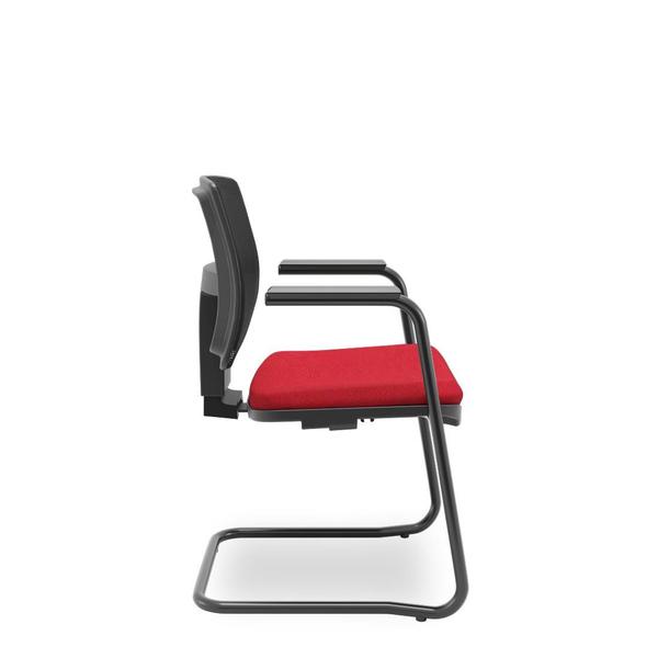 Cadeira Escritório Aproximação Fixa Brizza Plaxmetal Estrutura S Preta Assento Poliéster Vermelho Encosto Tela Preta Imagem de Cadeira Escritório Aproximação Fixa Brizza Plaxmetal Estrutura S Preta Assento Poliéster Vermelho Encosto Tela Preta