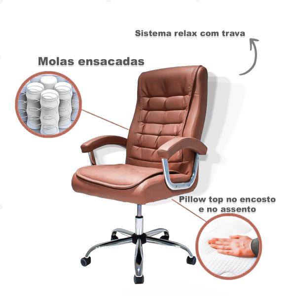 Imagem de Cadeira Escritório Ergonomica Master Marrom