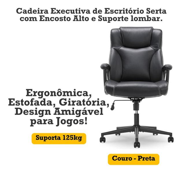 Imagem de Cadeira Escritório Ergonômica Presidente Diretor Giratória