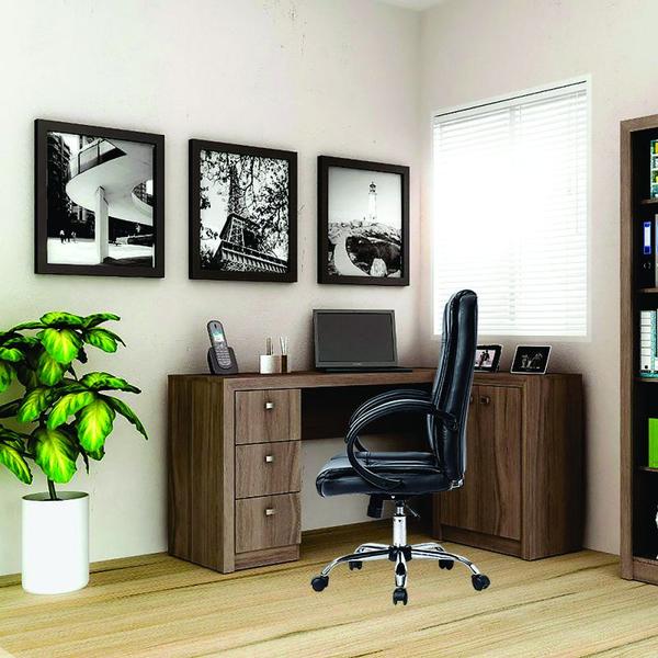Cadeira Escritório Giratória Office Presidente Preta Estilo e Conforto para Seu Ambiente de Trabalho - LinhaEvolux Imagem de Cadeira Escritório Giratória Office Presidente Preta Estilo e Conforto para Seu Ambiente de Trabalho