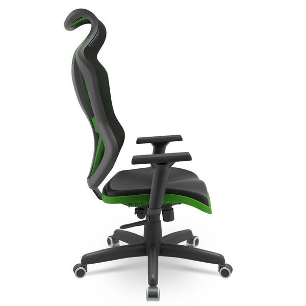 Imagem de Cadeira escritório Presidente Gamer Vizon DZ Plaxmetal Relaxsystem Preta/Verde