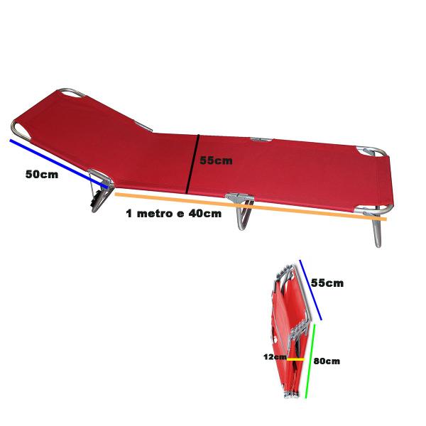 Imagem de Cadeira Espreguiçadeira Dobravel Reclinavel 3 Posiçoes Jardim Piscina Quintal Praia Camping Ar Livre Lazer Descanso Sol Verao