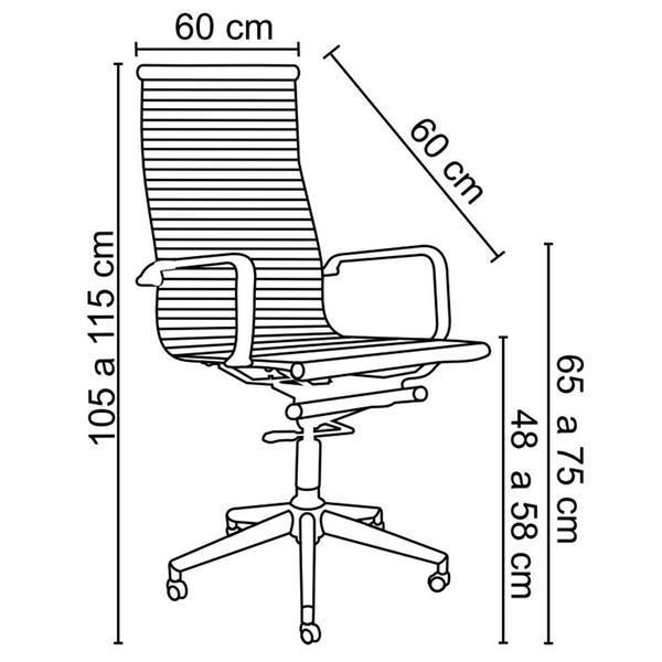 Imagem de Cadeira Executiva Escritório Royal PU Sintético Preta G56 - Gran Belo