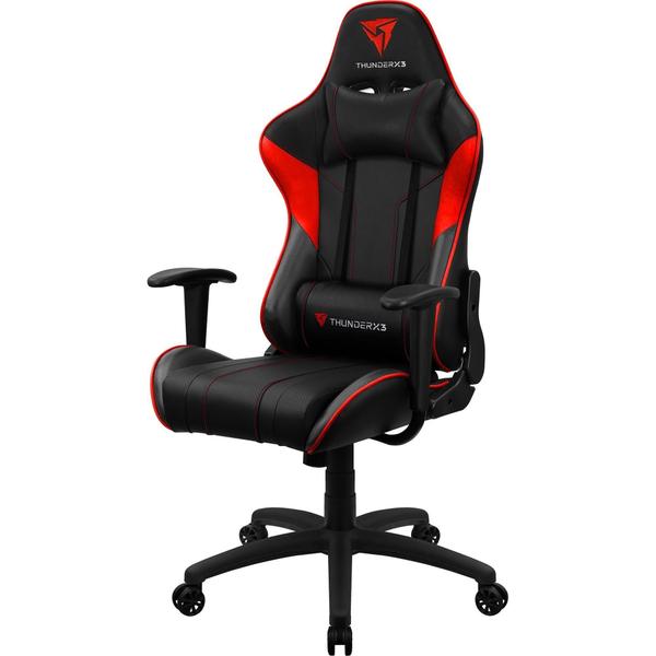 Imagem de Cadeira Gamer de Jogos ThunderX3 EC3 Com Rodinhas, Inclinação Regulável e Altura Ajustável Suporta 120kg Vermelho