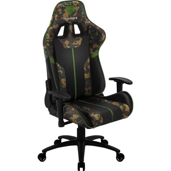 Imagem de Cadeira Gamer E De Escritório Ergonômica ThunderX3 Bc3 Verde Militar Camuflada Suporta Até 120kg