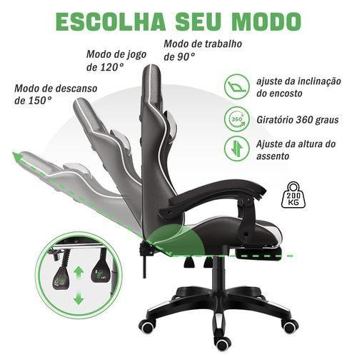 Imagem de Cadeira Gamer Ergonômica Escritório Python Fly Cor Preto/branco Material Do Estofamento Sintético