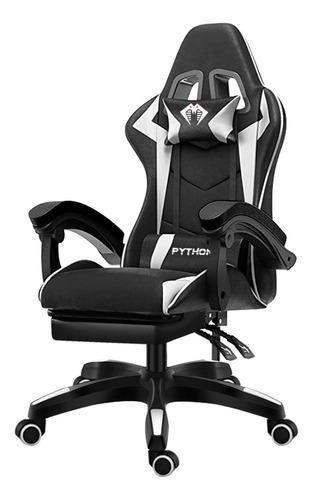 Imagem de Cadeira Gamer Ergonômica Escritório Python Fly Cor Preto/branco Material Do Estofamento Sintético