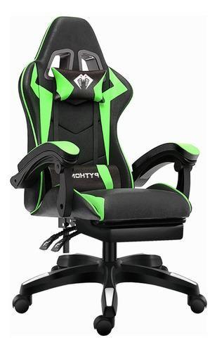 Imagem de Cadeira Gamer Ergonômica Escritório Python Fly X12 Pro Cor Preto/verde Material Do Estofamento Sintético