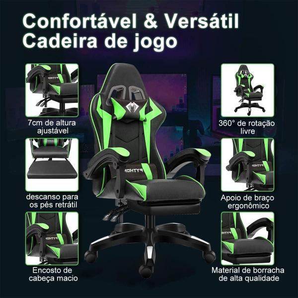 Imagem de Cadeira Gamer Ergonômica Escritório Python Fly X12 Pro Verde