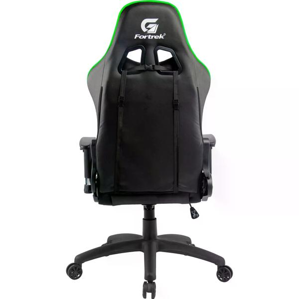 Imagem de Cadeira Gamer Escritório Barata Para Jogos Com Almofadas Ergonômicas para Pescoço e Lombar Feita de Couro PU Cor Preto e Verde Alto Conforto Para Jogar Por Horas