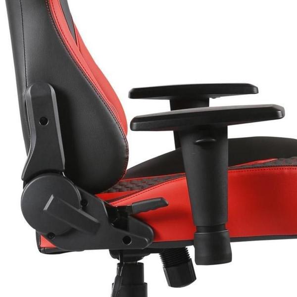 Imagem de Cadeira Gamer Escritório Fortrek Cruise Alto Conforto com Almofadas Ergonômicas para Pescoço e Lombar Regulagem para Altura e Braço Cor Vermelho e Preto Suporta Até 120Kg