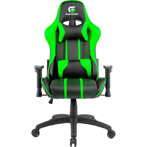 Imagem de Cadeira Gamer Escritório Giratória Ergonômica Verde de Alta Qualidade Fortrek Hawk Para Jogos + Mesa Gamer Fortrek Vickers Preta