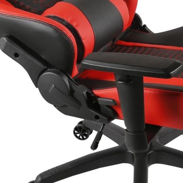 Imagem de Cadeira Gamer Escritório Para Jogos Com Almofadas Ergonômicas para Pescoço e Lombar Cor Preto e Vermelho Alto Conforto Para Jogar Por Horas Com Inclinação de 155