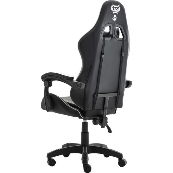 Imagem de Cadeira Gamer Escritório Preta e Cinza MOUNT de Alta Qualidade Com Ergonomia Ajustável + Apoio Lombar e de Braços