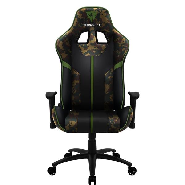 Imagem de Cadeira Gamer Escritório ThunderX3 BC3 Encosto Reclinável material PU de Alta Qualidade Cor Verde Militar Camuflada