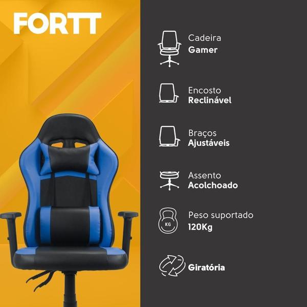 Imagem de Cadeira Gamer Fortt Mendoza Azul - CGF002-A