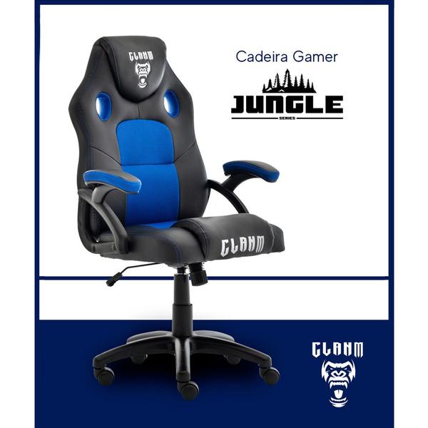 Imagem de Cadeira gamer jungle black/blue clanm