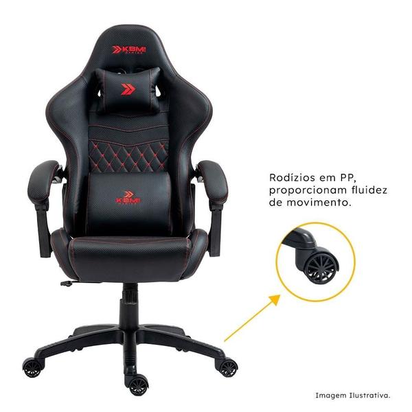 Imagem de Cadeira Gamer KBM! GAMING Tempest CG600, Preta e Vermelho, Com Almofadas, Descanso Para Pernas Retrátil, Reclinável - KGCG600PTVM