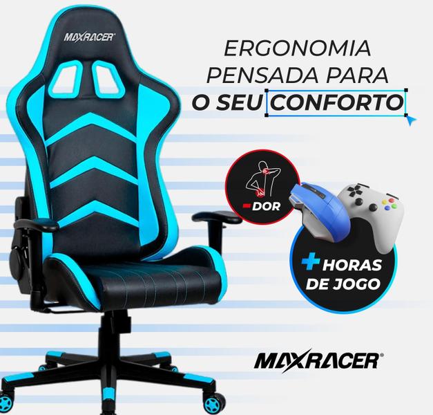 Imagem de Cadeira Gamer Max Racer Aggressive Azul