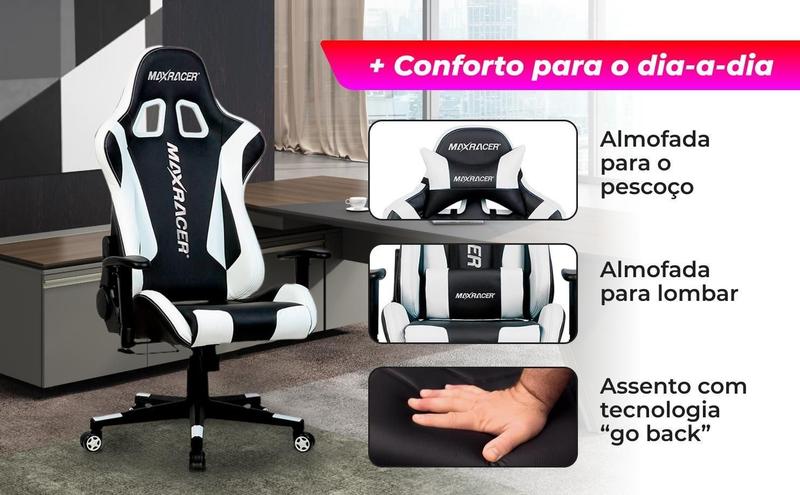 Imagem de Cadeira Gamer MaxRacer Skilled Branca