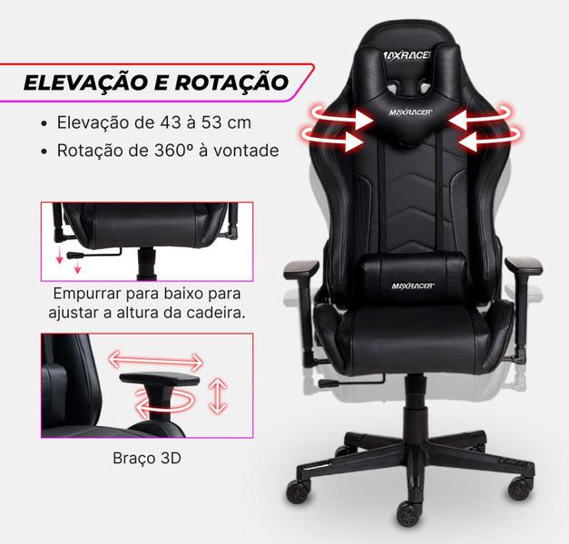 Imagem de Cadeira Gamer MaxRacer Tactical Preta