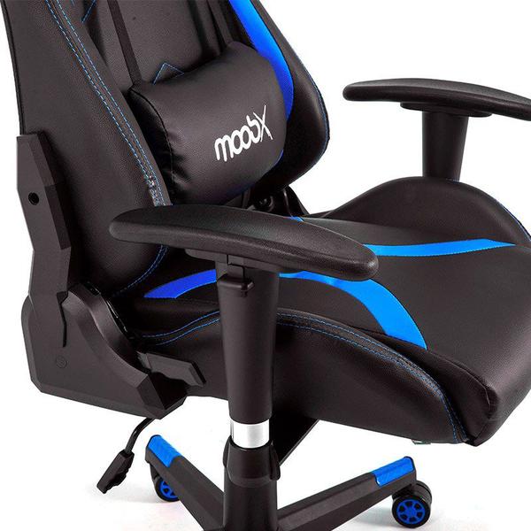 Imagem de Cadeira Gamer Moobx Thunder Reclinável Preta/Azul