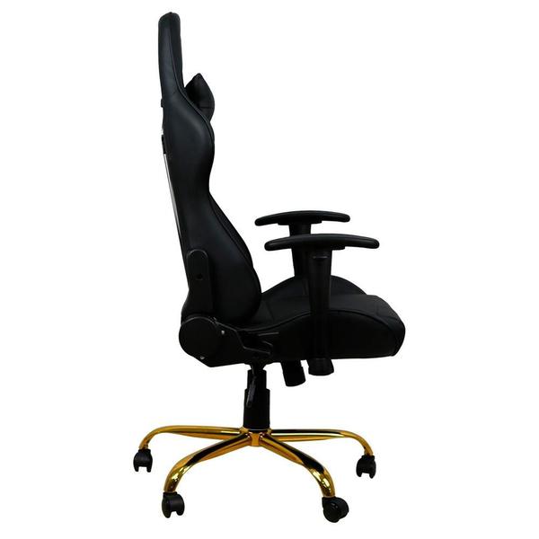 Imagem de Cadeira Gamer Mymax MX7, Até 150kg, Com Almofadas, Reclinável, Descanso de Braço 2D, Preto Gold Edition - MGCH-002/BK