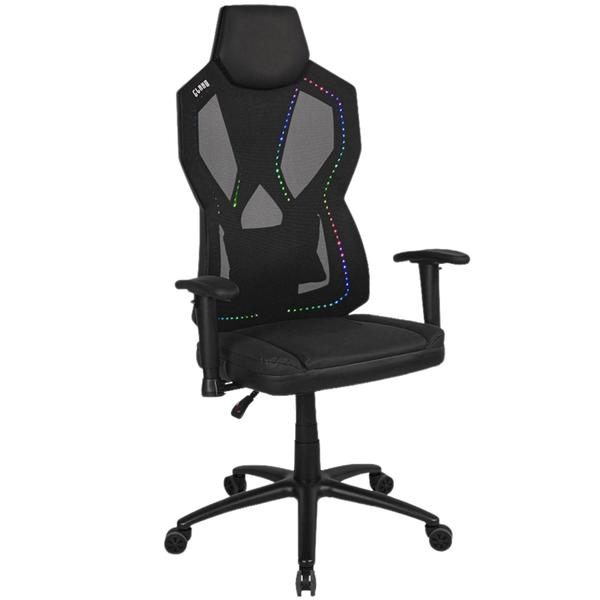 Imagem de Cadeira Gamer Para Escritório Ergonômica Apoio de Braço Ajustável  Suporta Até 136Kg Com Iluminação Rgb  Clanm Skaly