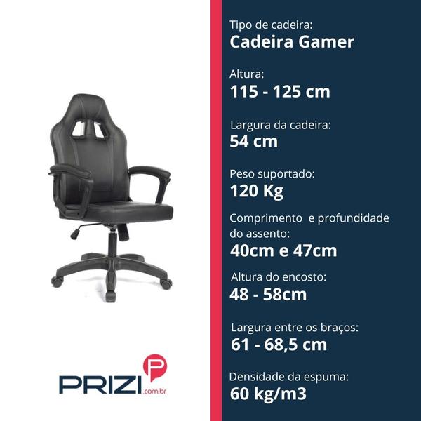 Imagem de Cadeira Gamer Prizi Runner - Preta