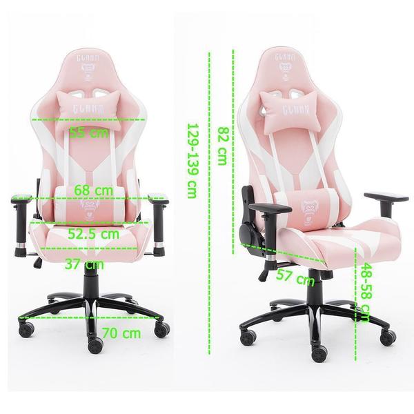 Imagem de Cadeira Gamer Rosa E Branco Clanm Cl-Cm081