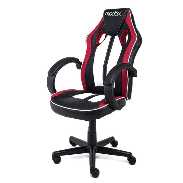 Imagem de Cadeira Gamer ROYALE Preto, Branco e Vermelho com Regulagem de altura