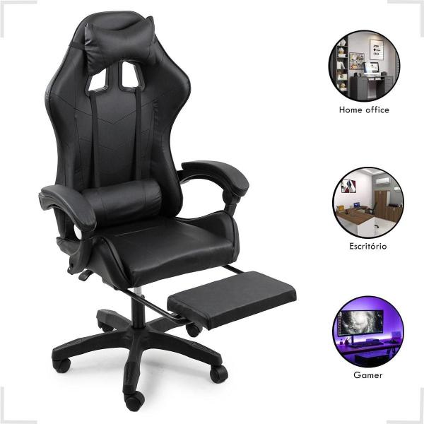 Imagem de Cadeira Gamer Stillus Ergonômica c/ Apoio p/ Pés 110-120cm