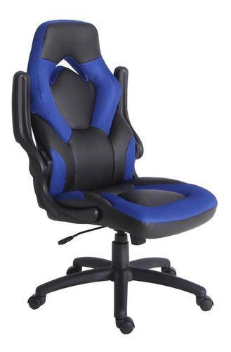 Imagem de Cadeira Gamer Tela Mesh Até 100kg Azul 113x70x63cm