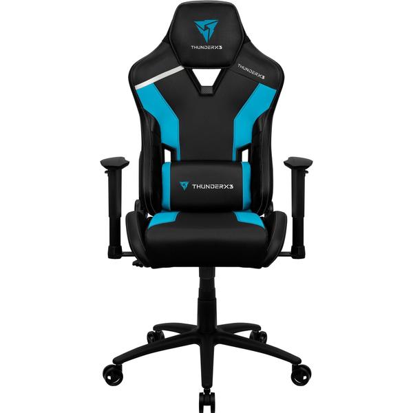 Imagem de Cadeira Gamer ThunderX3 Com Encosto Reclinável de 135material sintético e Fibra de Carbono Com Base de Metal e Giratória Apoio de Braço 2D Cor Preta e Azul