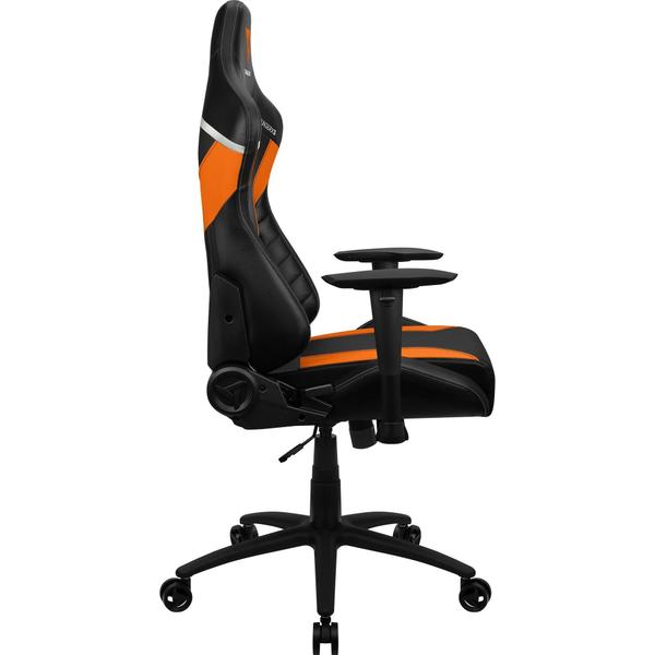 Imagem de Cadeira Gamer ThunderX3 Com Encosto Reclinável de 135material sintético e Fibra de Carbono Com Base de Metal e Giratória Apoio de Braço 2D Cor Preta e Laranja