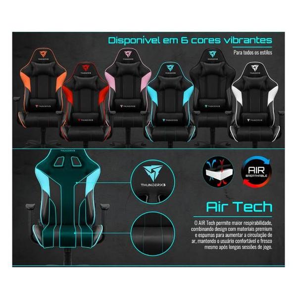 Imagem de Cadeira Gamer ThunderX3 EC1 Vermelha com Balanço e Conforto Ergonômico