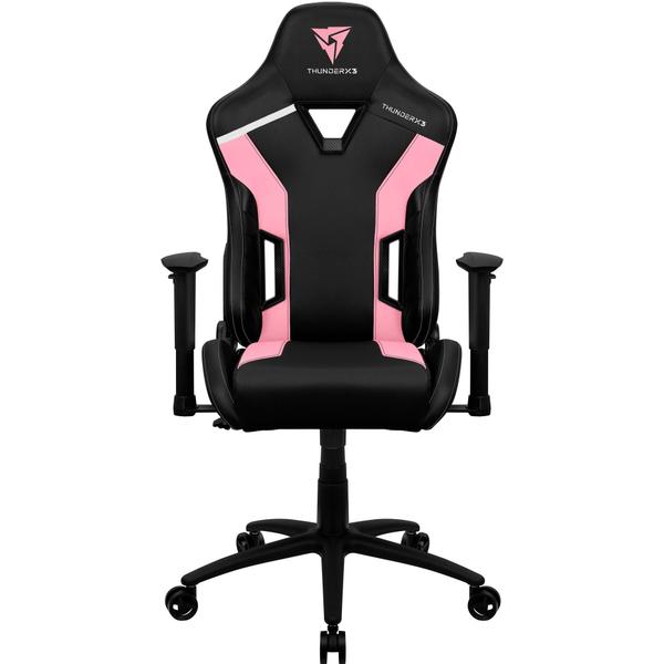 Imagem de Cadeira Gamer ThunderX3 Sakura Black Para Escritório Suporta Até 120Kg Com Encosto Ergonômico e Apoio Para Lombar e Pescoço Alto Conforto Cor Rosa Base de Metal