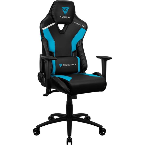 Imagem de Cadeira Gamer ThunderX3 TC3 Azure Cor Preta e Azul Com Almofada Ergonômica Para Lombar e Apoio de Pescoço e Braço Bidirecional Suporta Até 120Kg