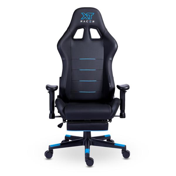 Imagem de Cadeira Gamer Xt Racer Attack Com Apoio De Pés Preta E Azul